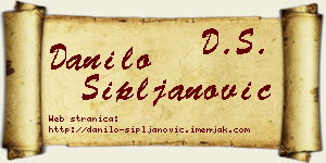 Danilo Sipljanović vizit kartica